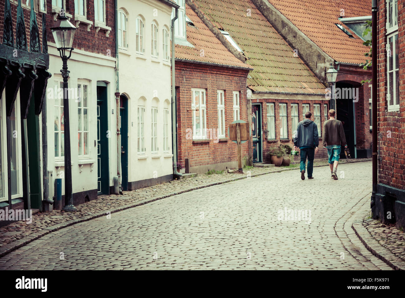 Street with old houses from royal town Ribe in Denmark Stock Photo Alamy