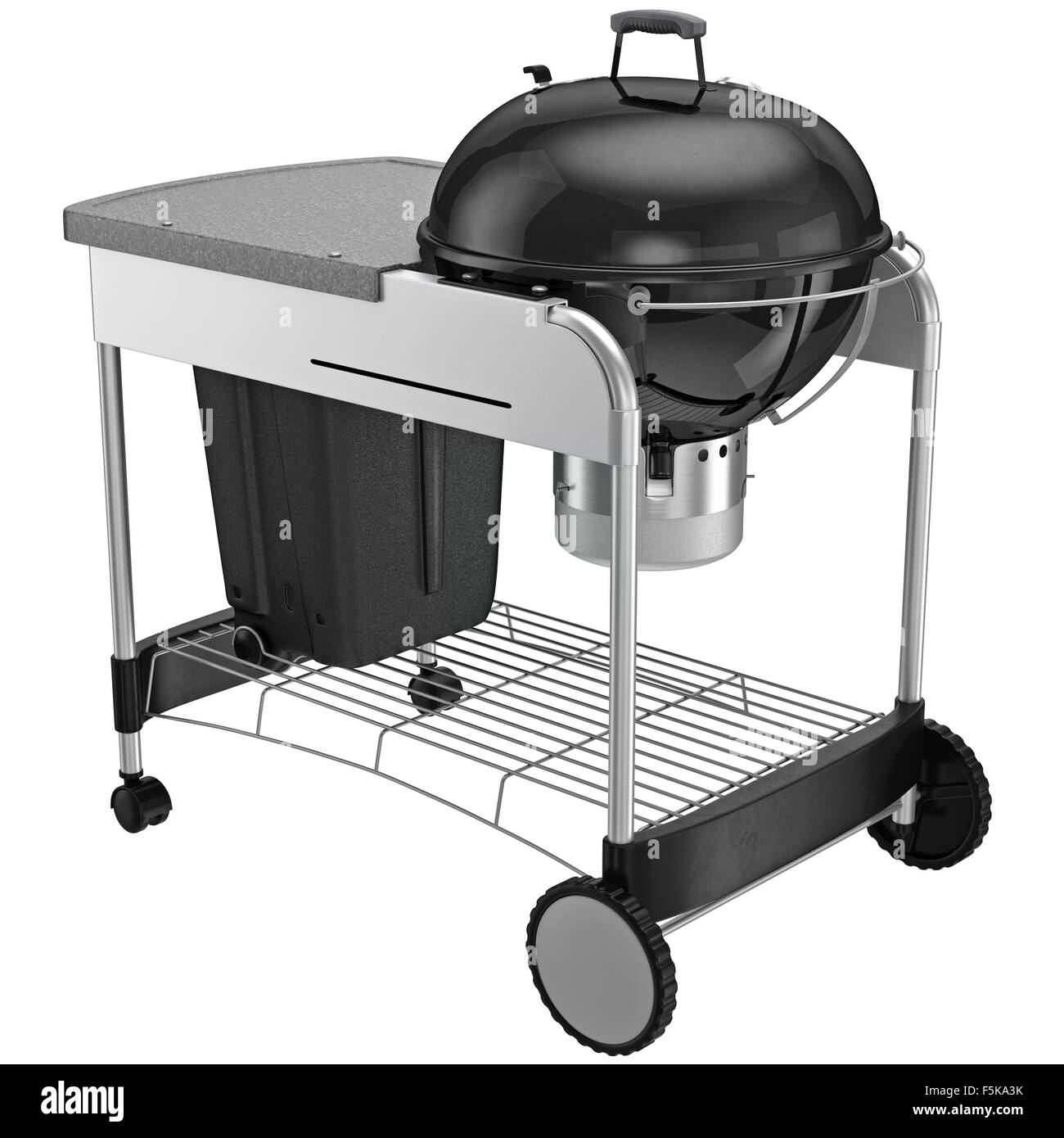 Grill a steel frame on wheels with brakes Stock Photo Alamy