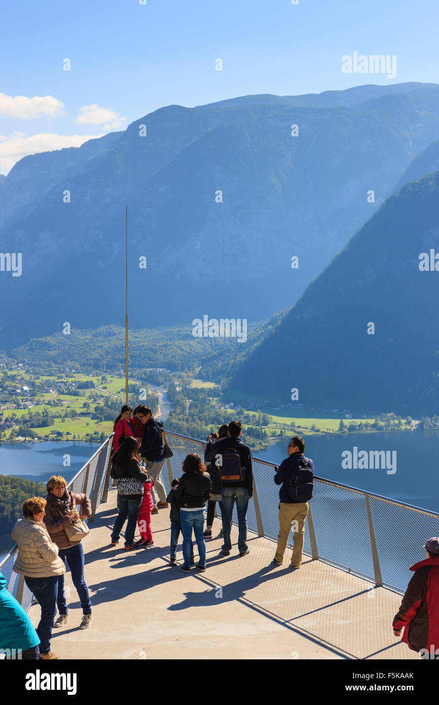 Aerial view on Hallstatt, in upper Austria is a village in the Salzkammergut, a region in Austria. Stock Photo