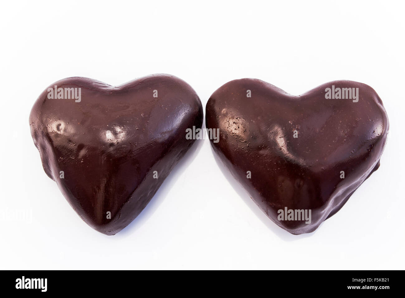 Heart gingerbread cookies glazed chocolate Stock Photo - Alamy