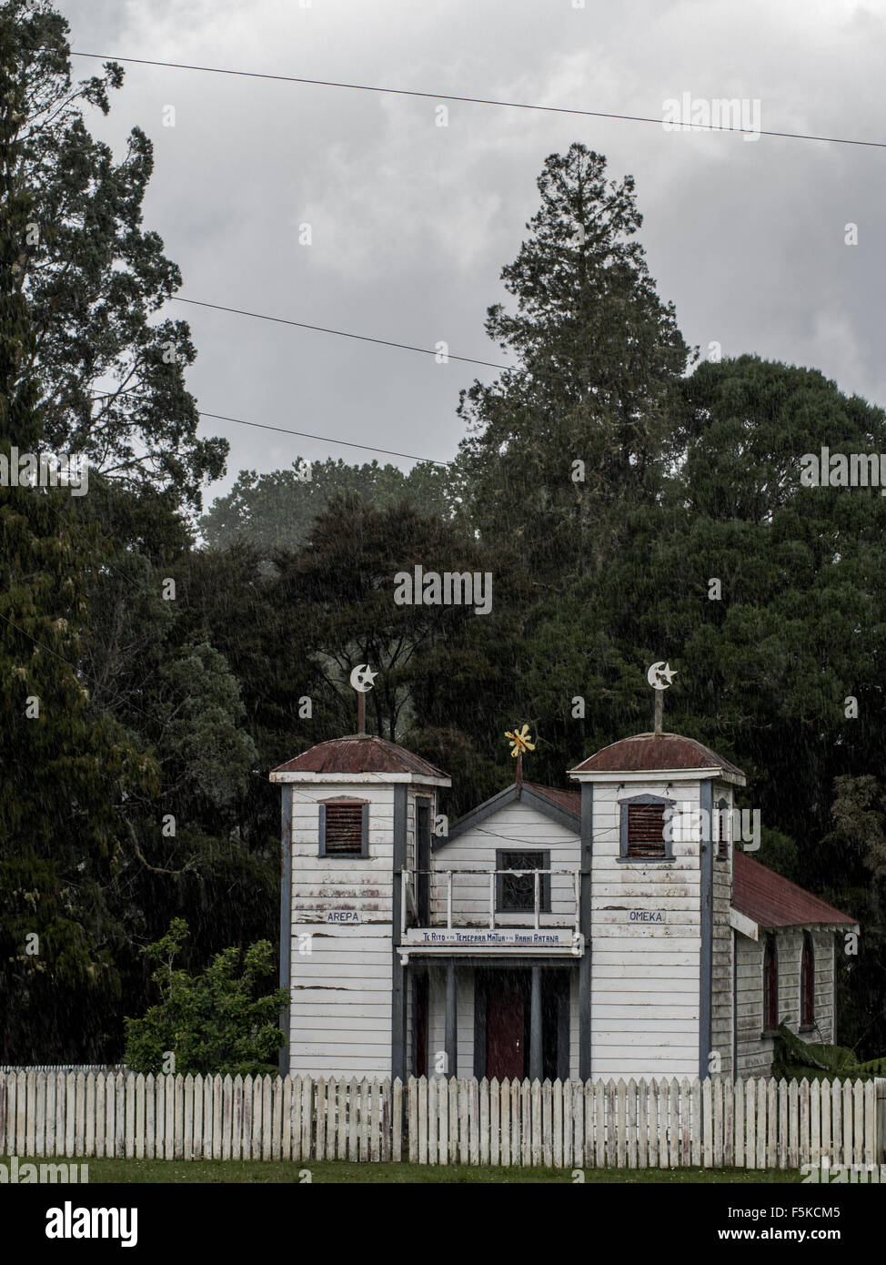 Whare Whakamoemiti, Ratana Church, Mangamuka, Northland Stock Photo