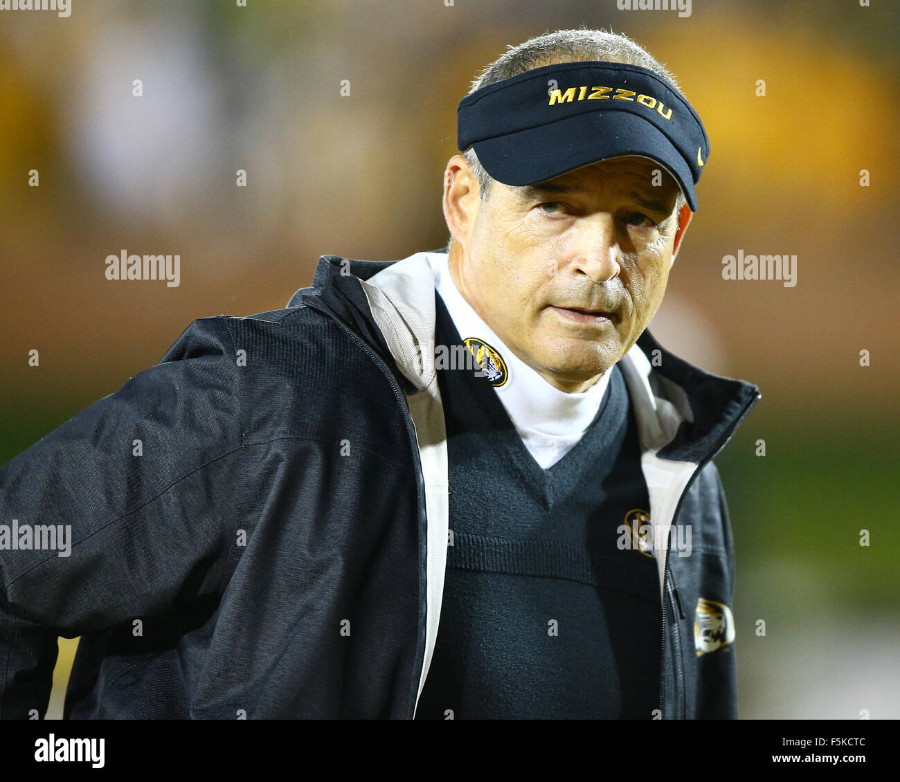 November, 5, 2015: Missouri Tigers head coach Gary Pinkel watches his ...