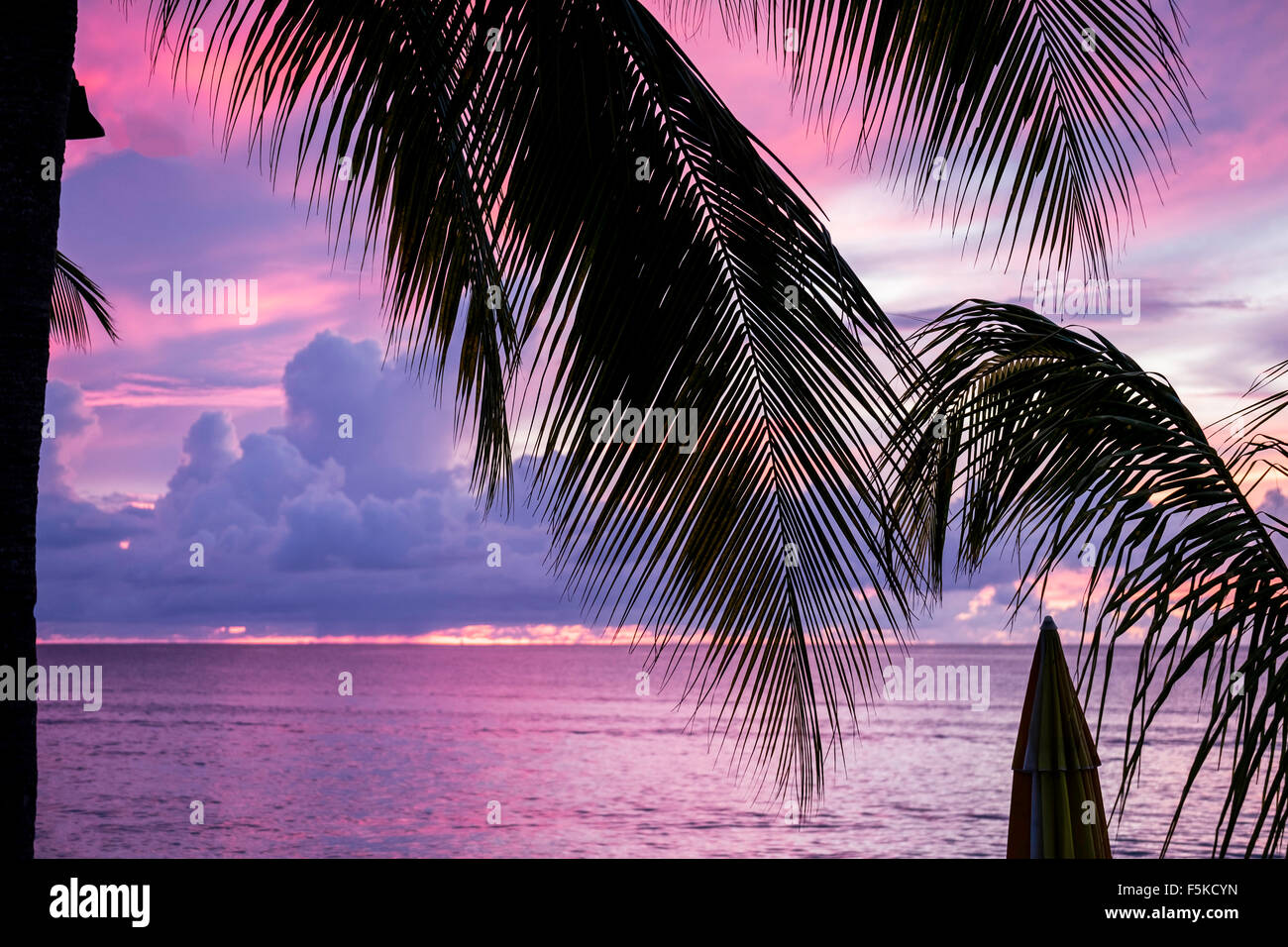 A gloriously beautiful sunset on St. Croix, U.S. Virgin Islands, west end. Stock Photo
