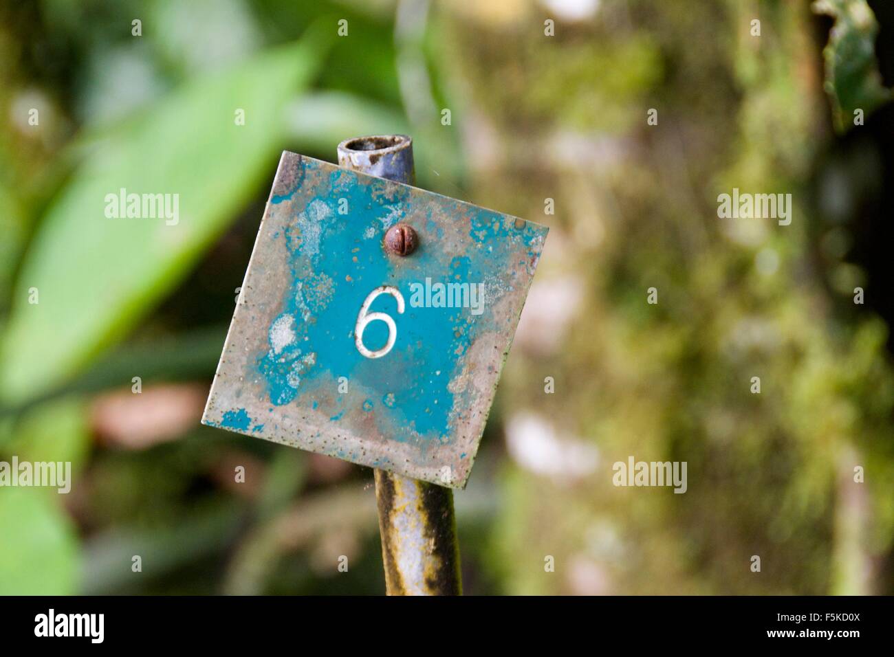 Sign With a Six on it Stock Photo - Alamy