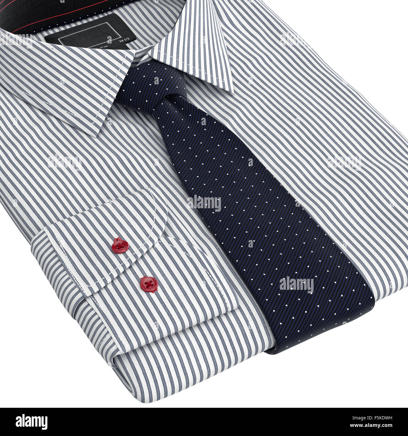 Classic men's shirts and ties folded, zoomed view Stock Photo Alamy