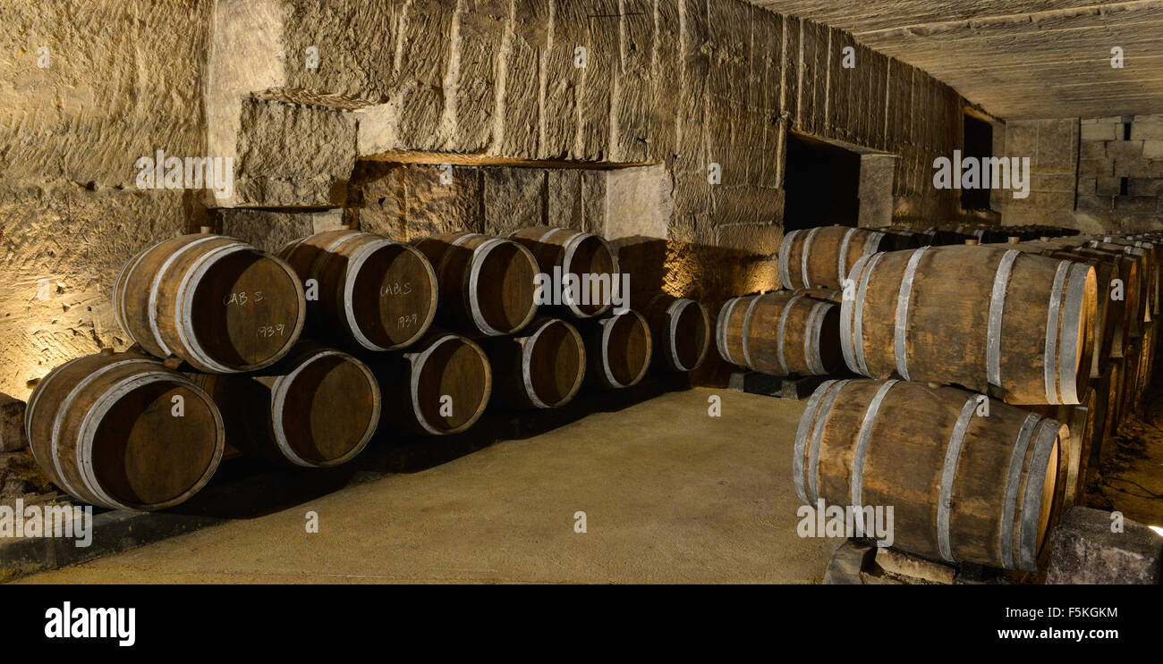 Barrels in Wine CellarBordeaux Vineyard Stock Photo Alamy