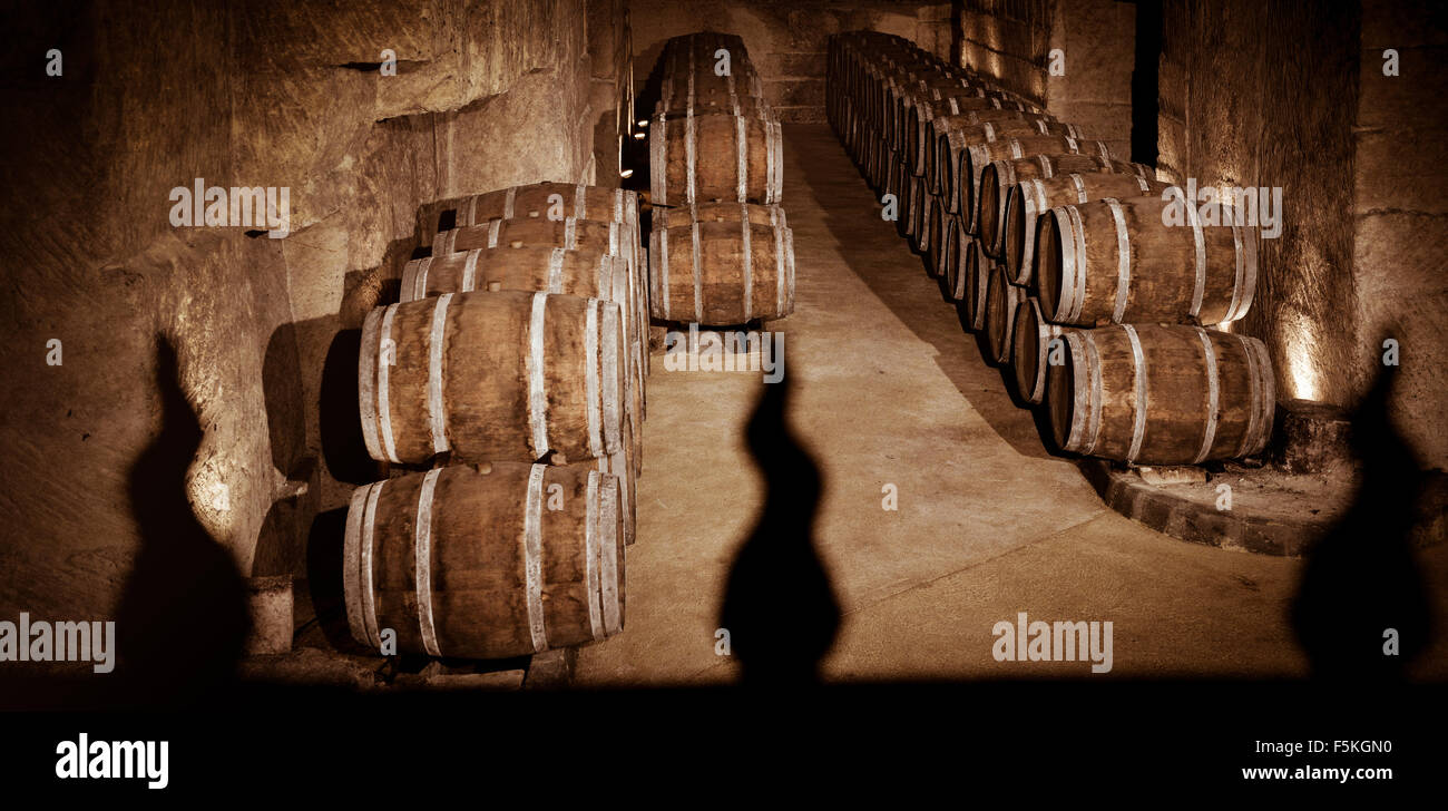 Barrels in Wine CellarBordeaux Vineyard Stock Photo Alamy