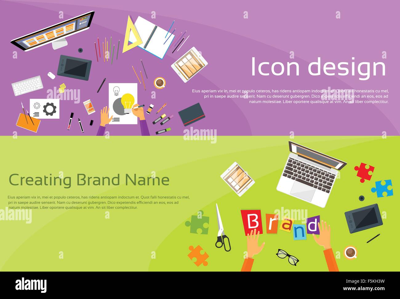 Logo Icon Designer Drawing Desk Workspace Brand Name Concept Creative Stock Vector Image Art Alamy