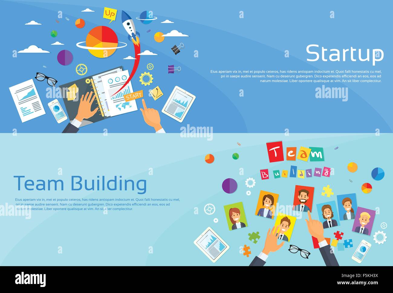 Start Up Concept Businessman Hands Desk New Business Stock Vector Image ...