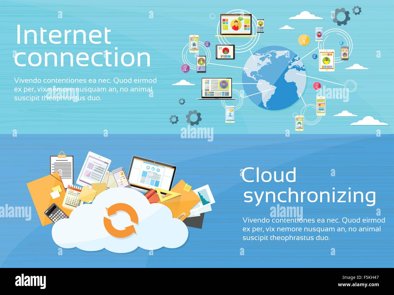 Cloud data storage synchronizing Stock Vector Images - Alamy
