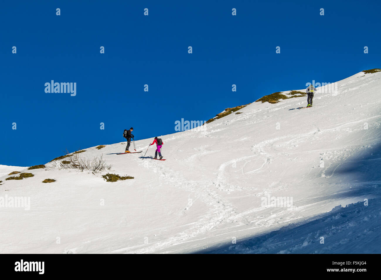 Italy Piedmont Val Formazza - ski mountaineering on  Fulkulti Stock Photo