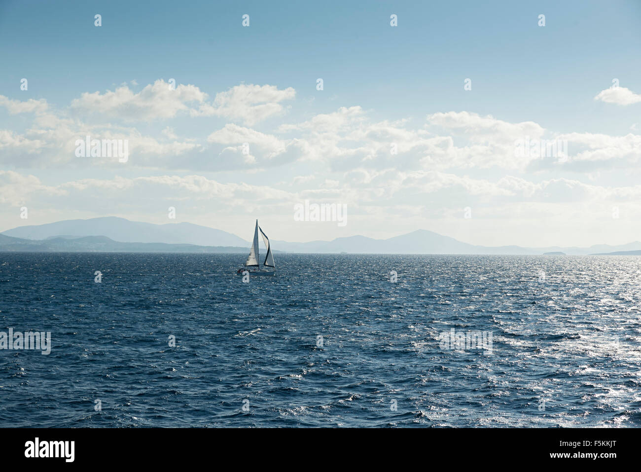 sailboat sailing ship in the Aegean sea Stock Photo - Alamy