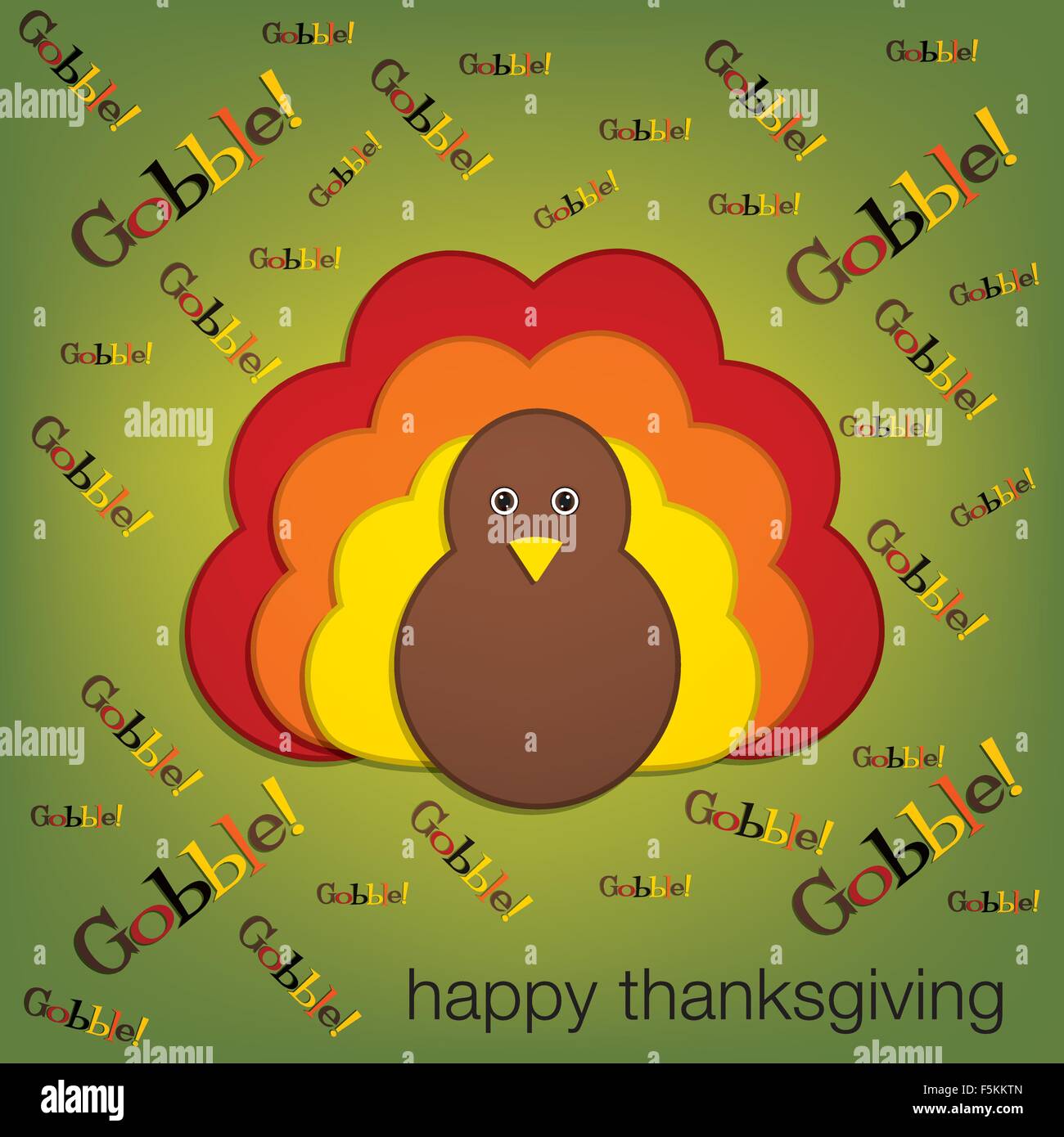Happy Thanksgiving Turkey Card In Vector Format Stock Vector Image Happy Thanksgiving Turkey Card In Vector Format F5KKTN