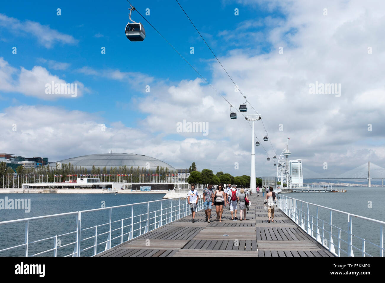 Cable railway, Park of the Nations, Lisbon, Portugal Stock Photo