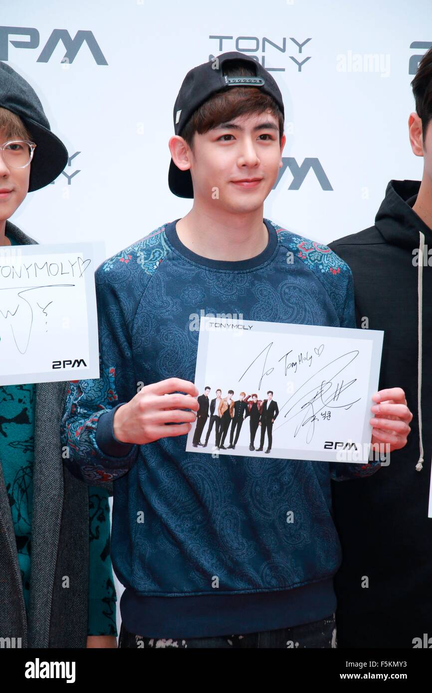2PM attends fans meeting conference at TONYMOLY in Seoul, South Korea