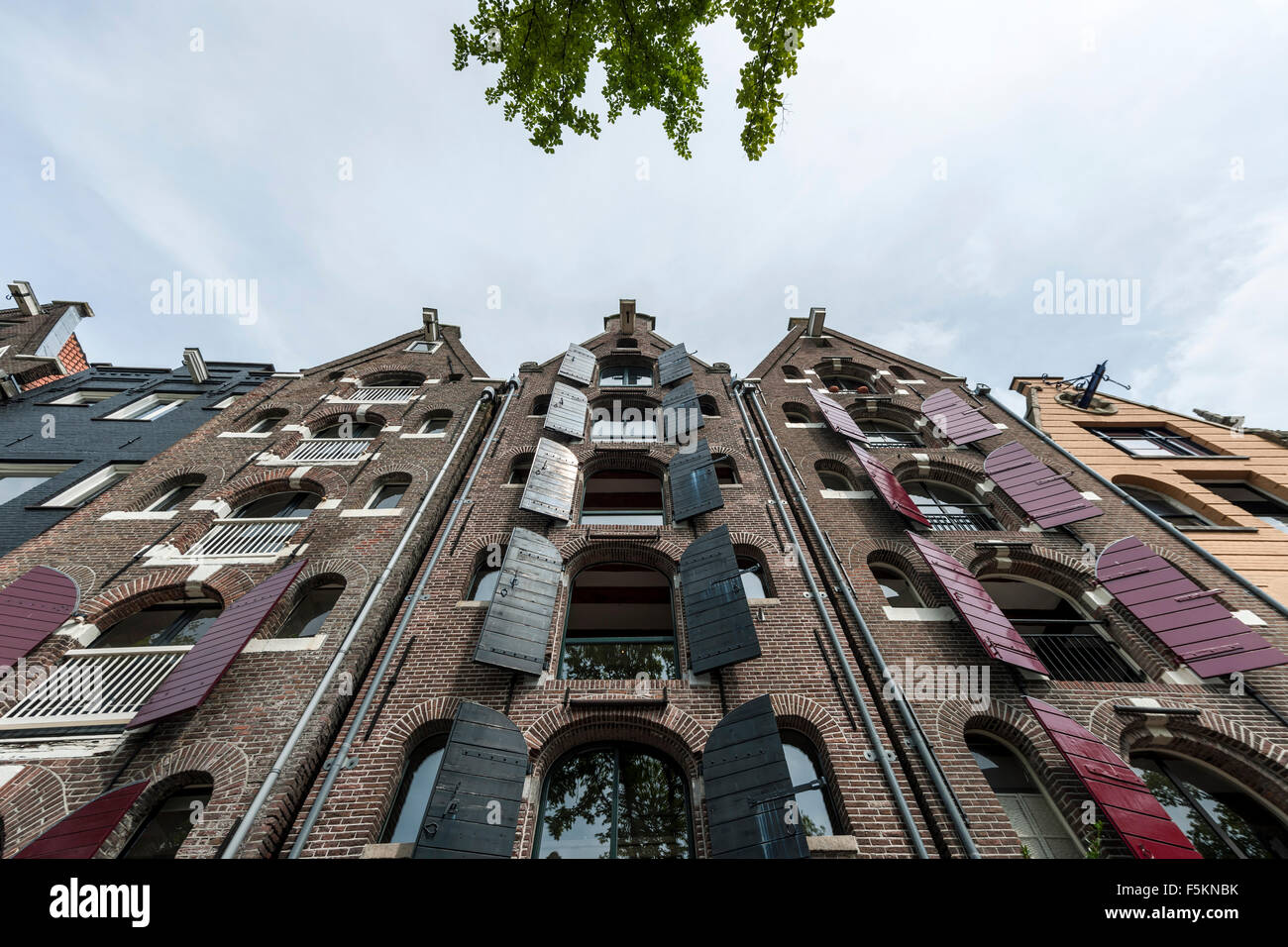 Canal houses in Old Town, Amsterdam, The Netherlands Stock Photo