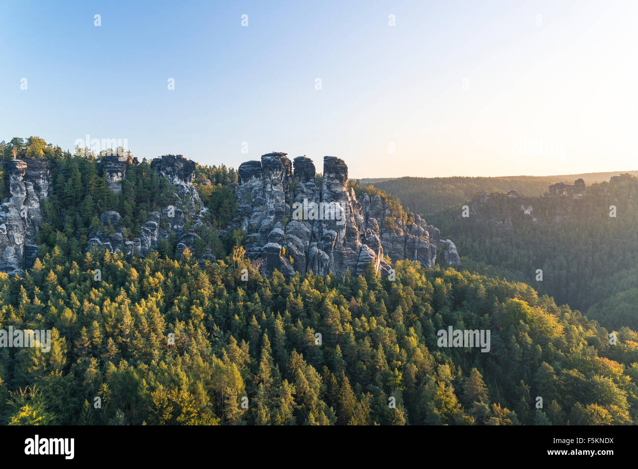 Kleine Gans rock, Elbe sandstone mountains, Saxony, Germany Stock Photo