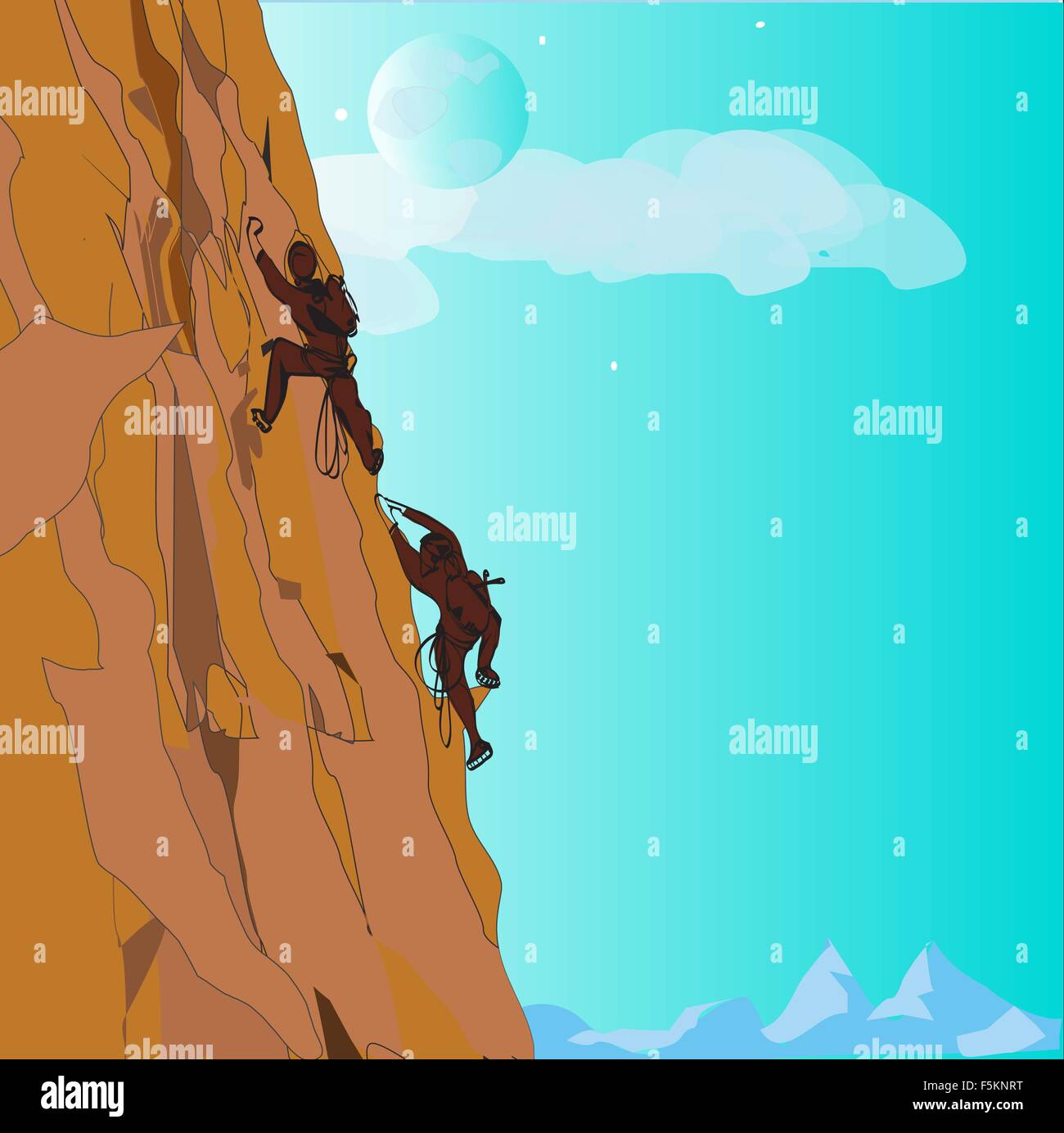 Couple Climbing Up Stock Vector Image & Art Alamy