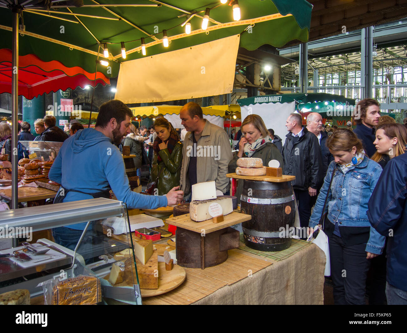 Borough Market cheese stall Stock Photo