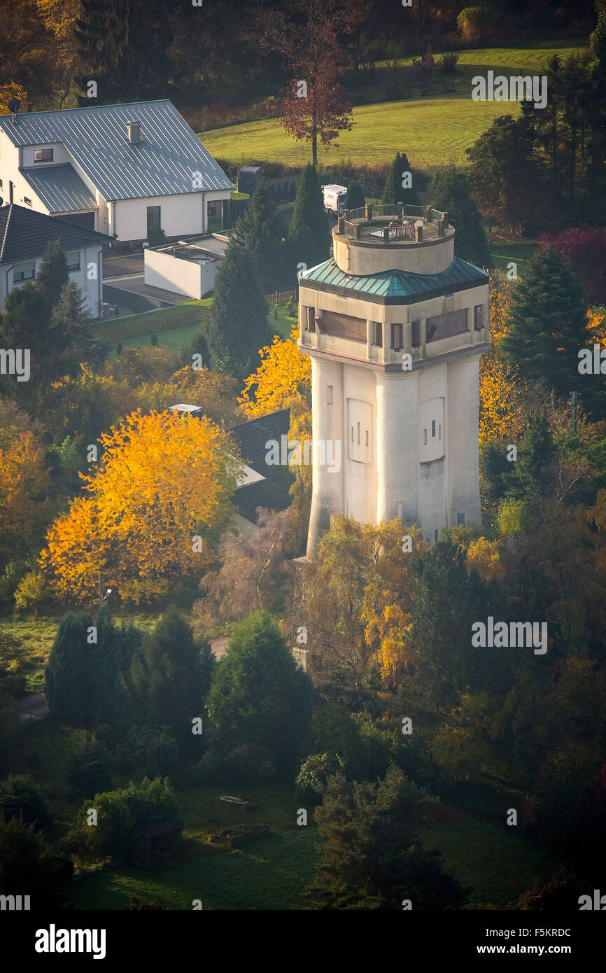 square water tower Bommerholz from 1910, Witten Stock Photo