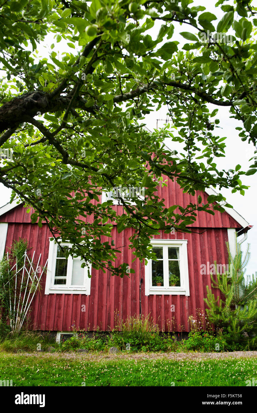 Sweden, Halland, Steninge, View of wooden house Stock Photo