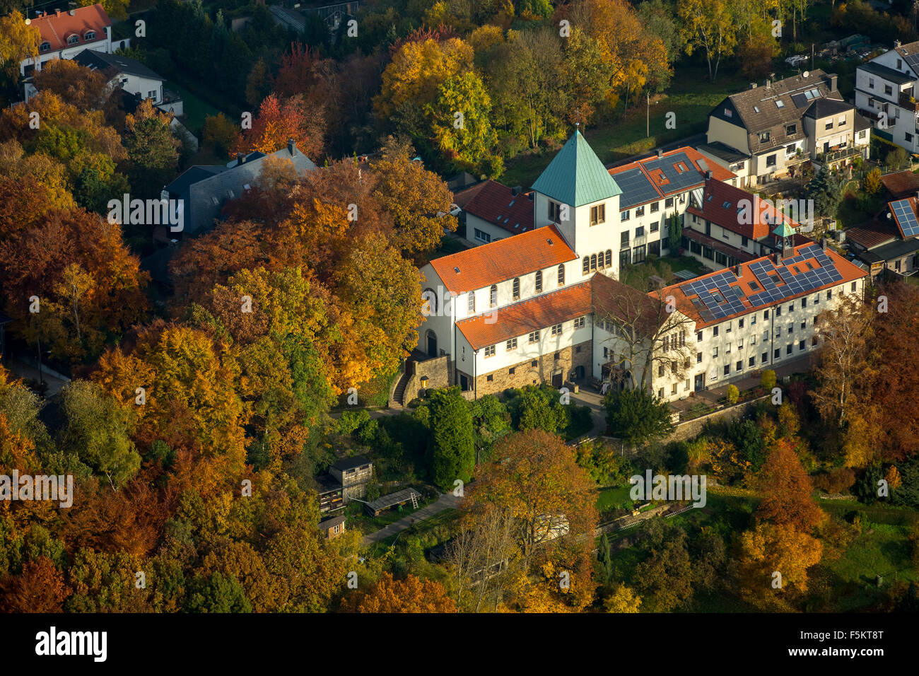 Convent of the Carmelites on the cliff, Witten with a garden in autumn Stock Photo