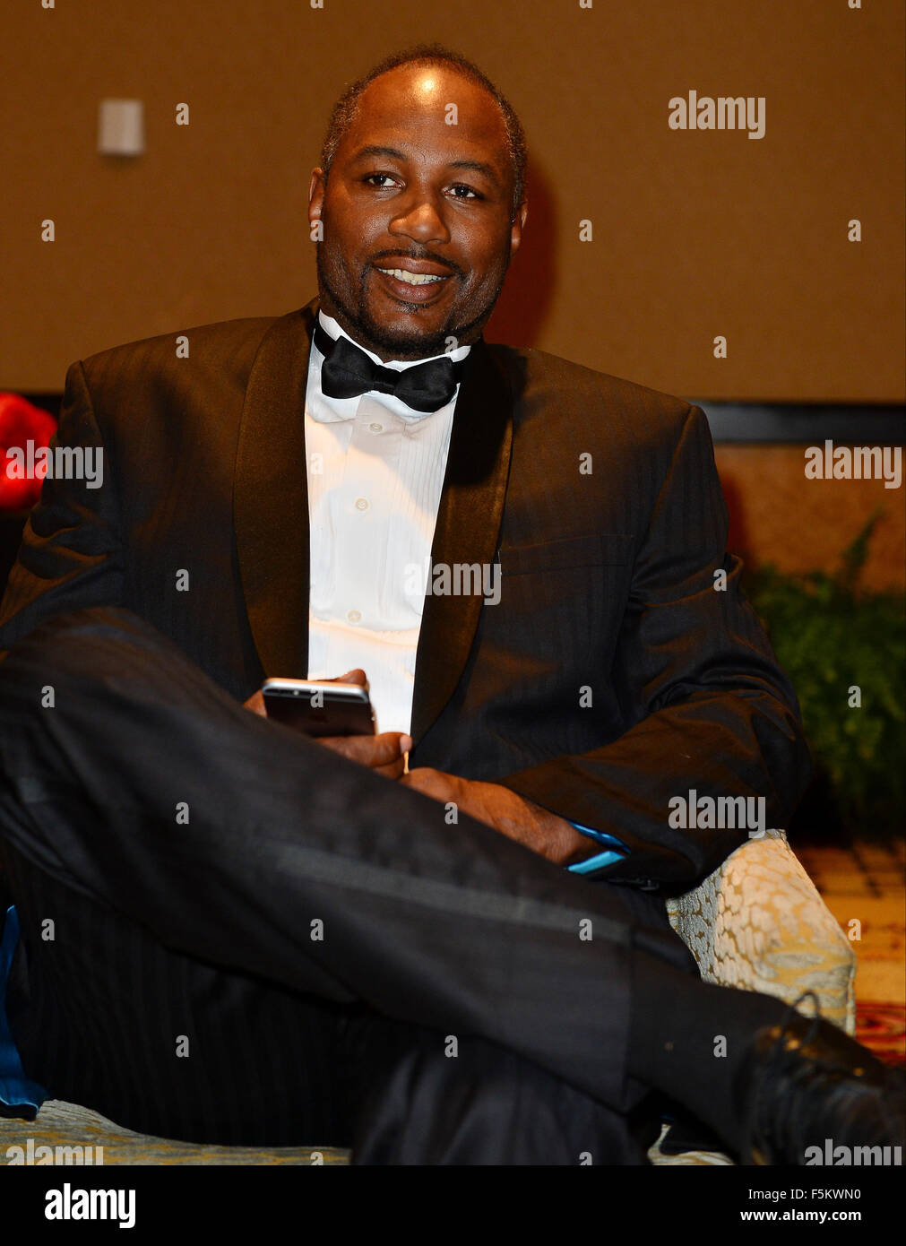 Twenty former World Heavyweight Champions attend the Boxing World Heavyweight Champions Media Day at The Seminole Hard Rock Hotel & Casino.  Featuring: Lennox Lewis Where: Hollywood, Florida, United States When: 04 Sep 2015 Stock Photo