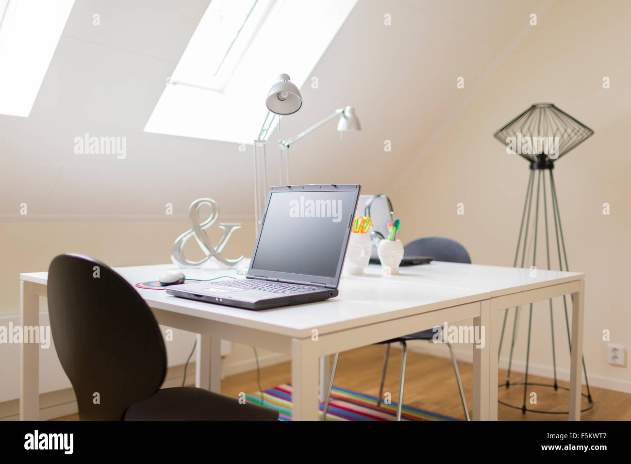 Sweden, Empty home office Stock Photo