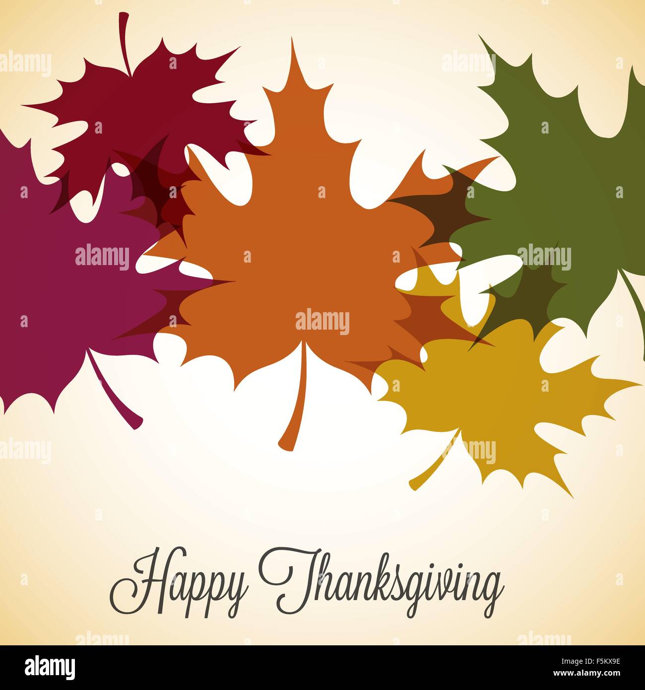 Happy Thanksgiving maple leaf card in vector format Stock Vector Image ...