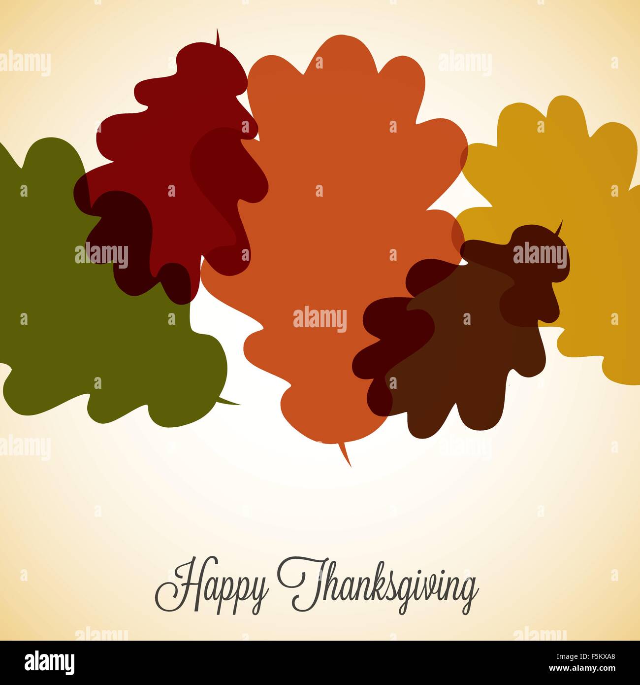 Happy Thanksgiving acorn leaf card in vector format Stock Vector Image ...