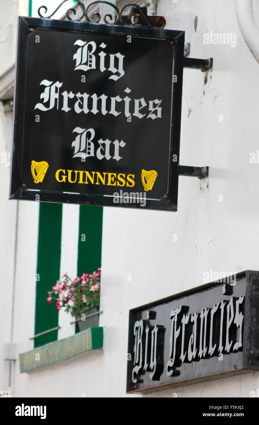 Traditional pub sign, Ardara, Donegal Stock Photo