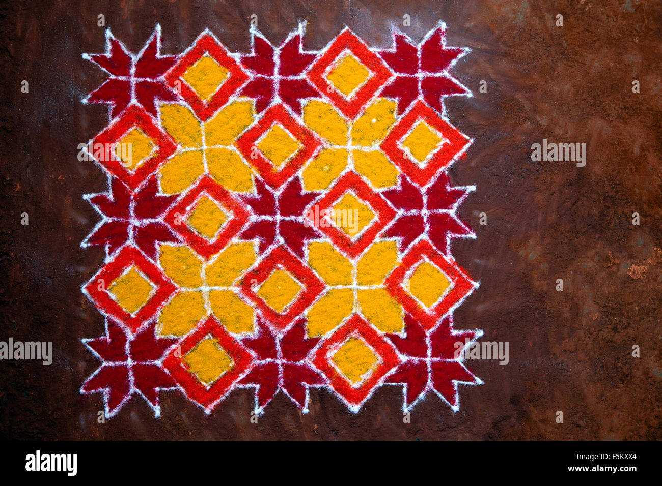 Rangoli designs, diwali festival, india, asia Stock Photo