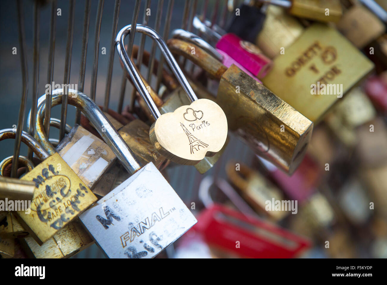 padlocks on bridge in paris, france Stock Photo Alamy