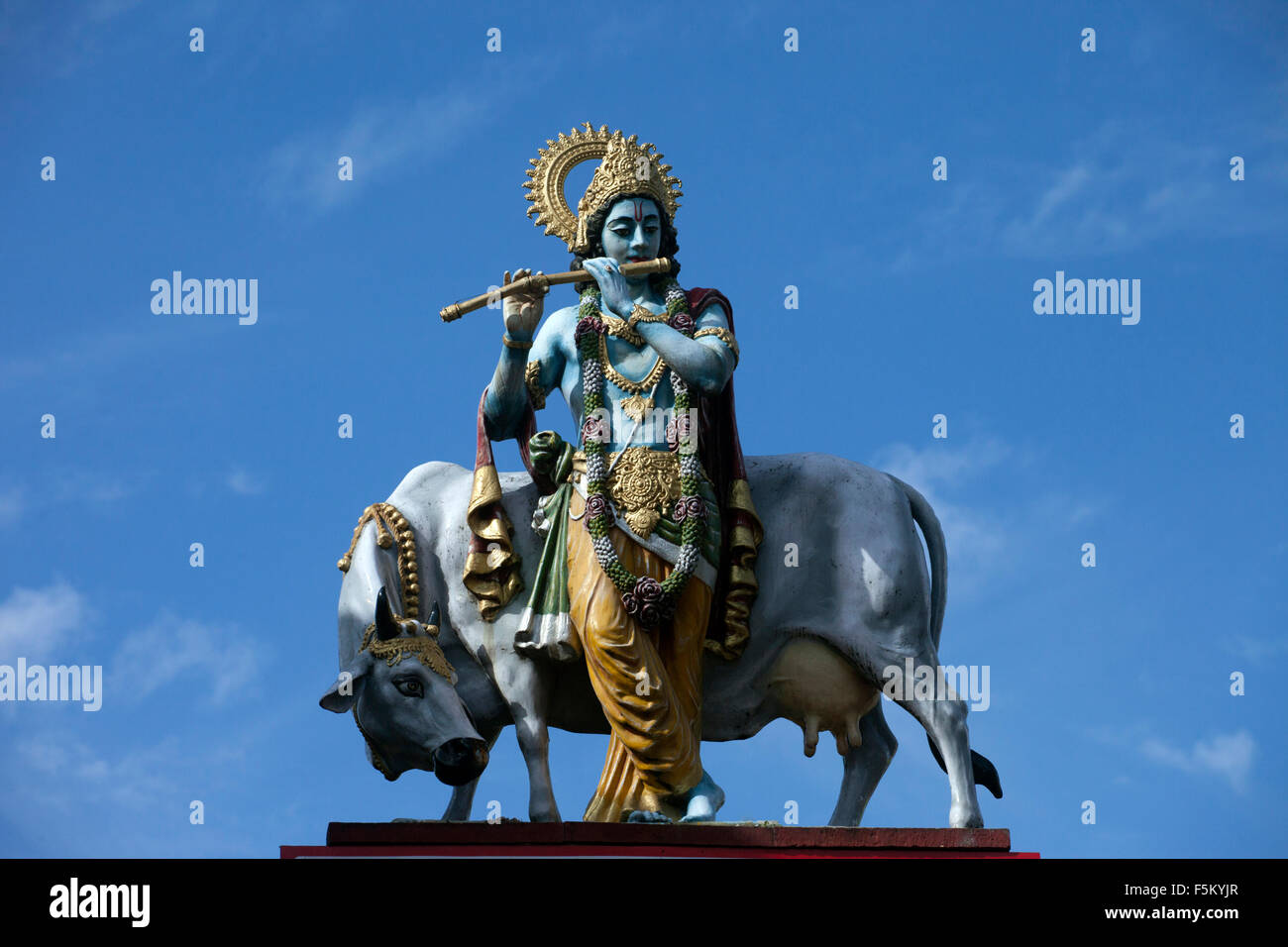 Lord krishna playing flute, chamunda temple, kangra, himachal pradesh, india, asia Stock Photo