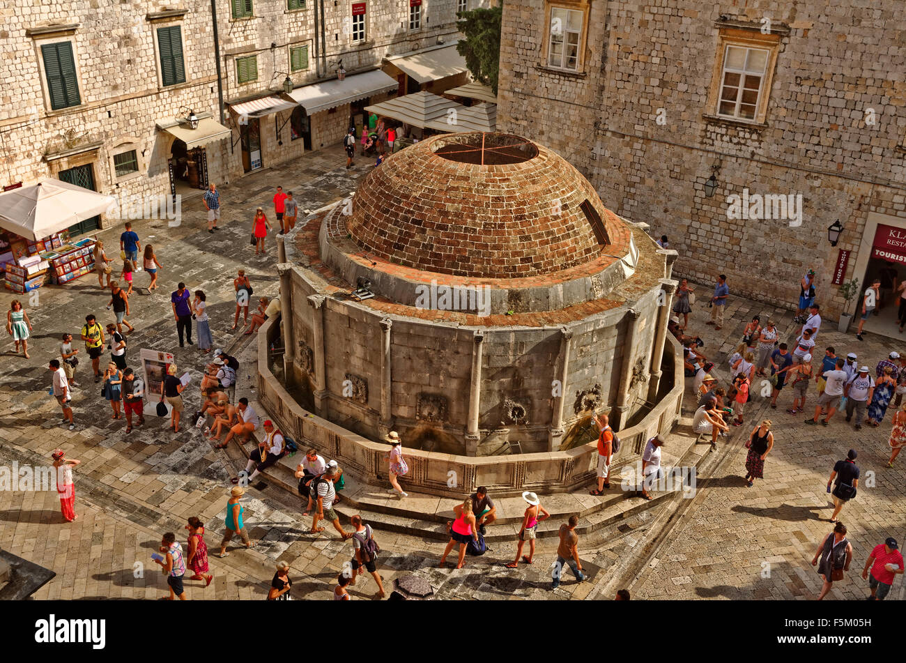 Water font at Pile Dubrovnik old town on the Dalamatian coast of Croatia, Adriatic Stock Photo