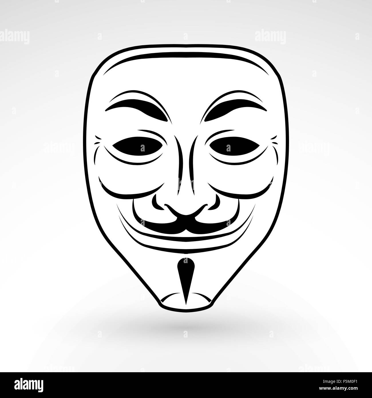 Anonymous mask vector icon. Hacker logo design. Criminal masquerade design background. Beard Jester illustration. Stock Vector