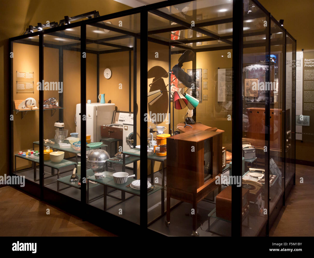Post-war (WW2) and 50's 60's household effects at the Danish National Museum (Nationalmuseet), Copenhagen, Denmark. Stock Photo