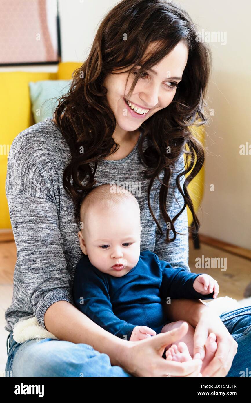 Woman with her baby son Stock Photo