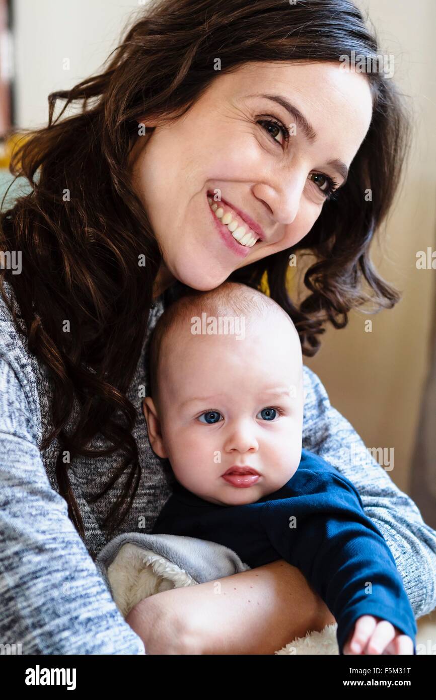 Happy woman with her baby son Stock Photo