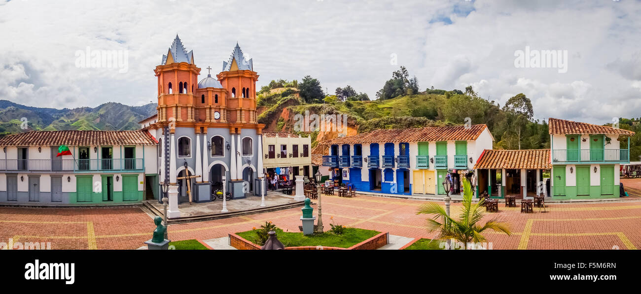 Beautiful Old town replica, Guatape, Colombia Stock Photo