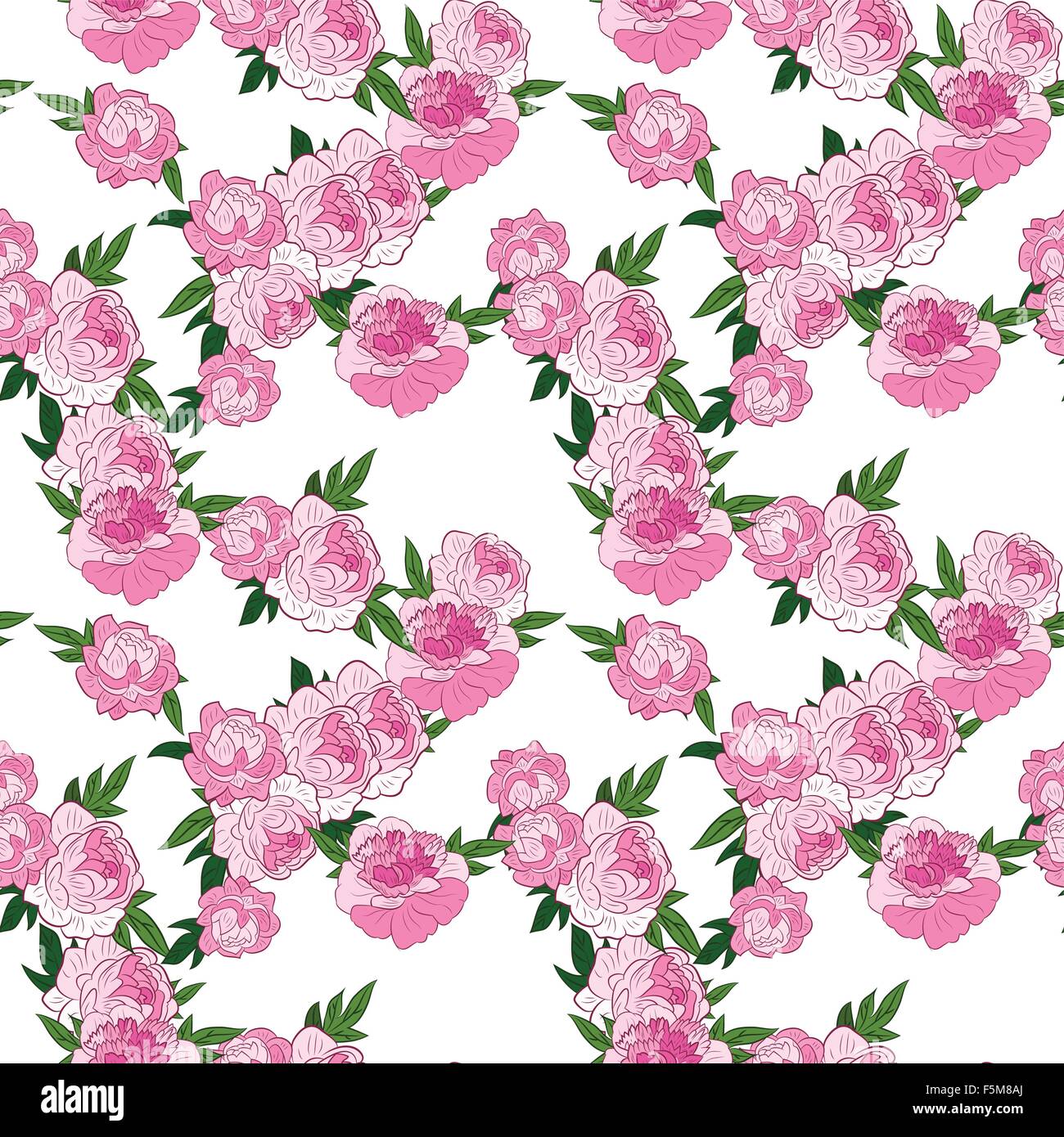 Seamless pattern with pink peonies Stock Vector Image & Art - Alamy