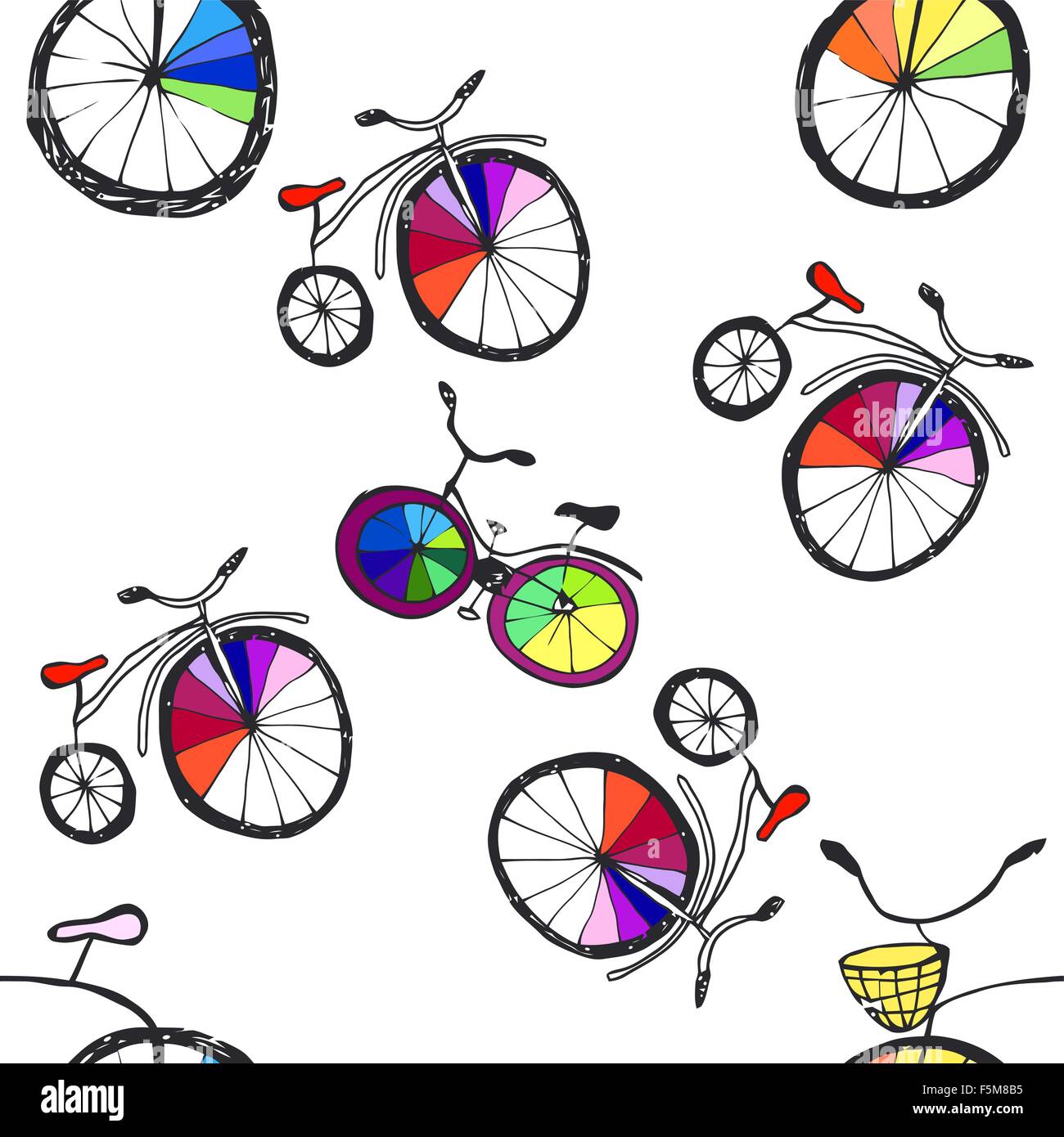 Cute doodle bicycles Stock Vector Image & Art - Alamy