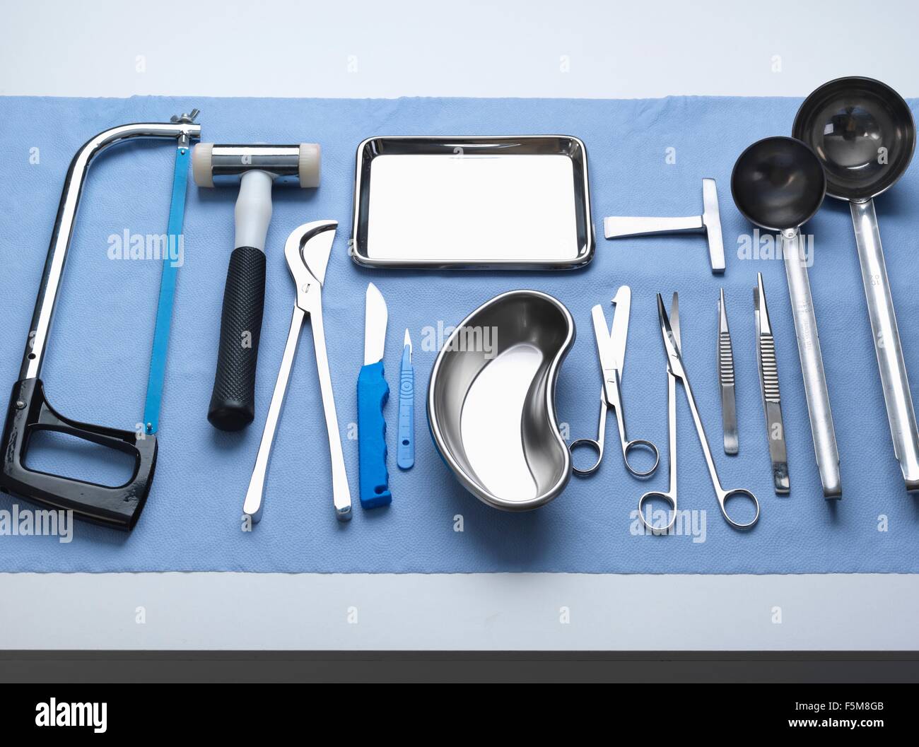 Pathology equipment ready for a autopsy in a laboratory Stock Photo