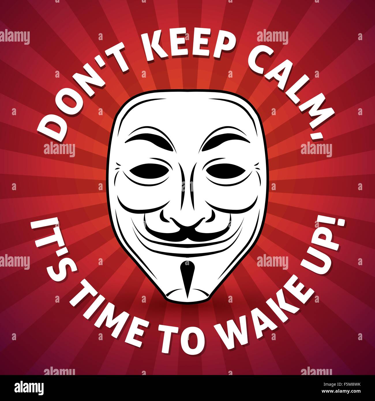 Anonymous mask vector poster illustration. Hacker logo design. Keep Calm design background. Advice motivation picture. Stock Vector