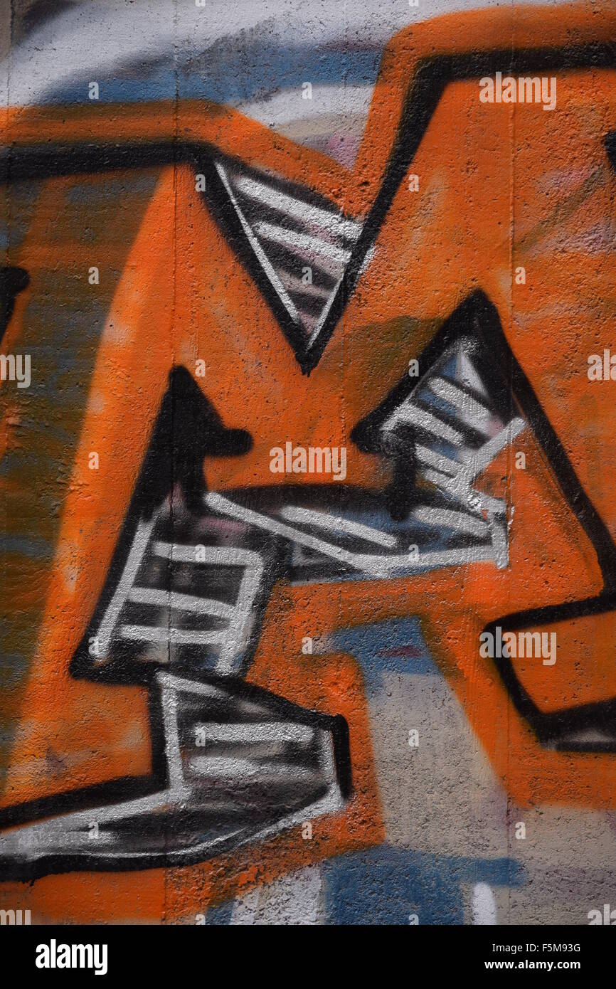 Angled graffiti. Stock Photo