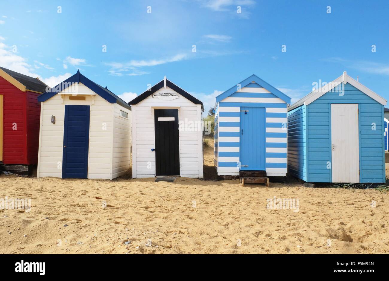 Row of beach huts Stock Photo