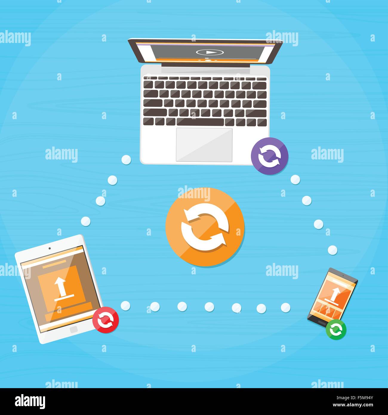 Tablet phone mobile computer data share Stock Vector Images - Alamy