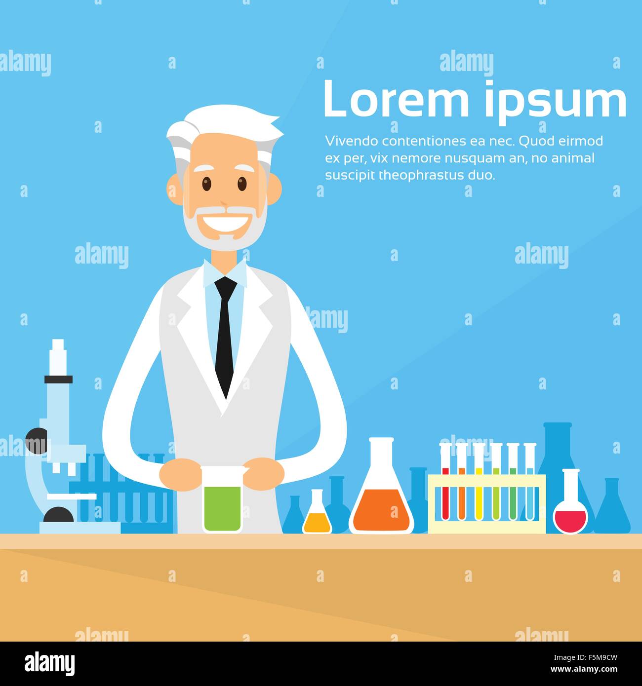 Scientist Working Research Chemical Laboratory Flat Stock Vector Image ...