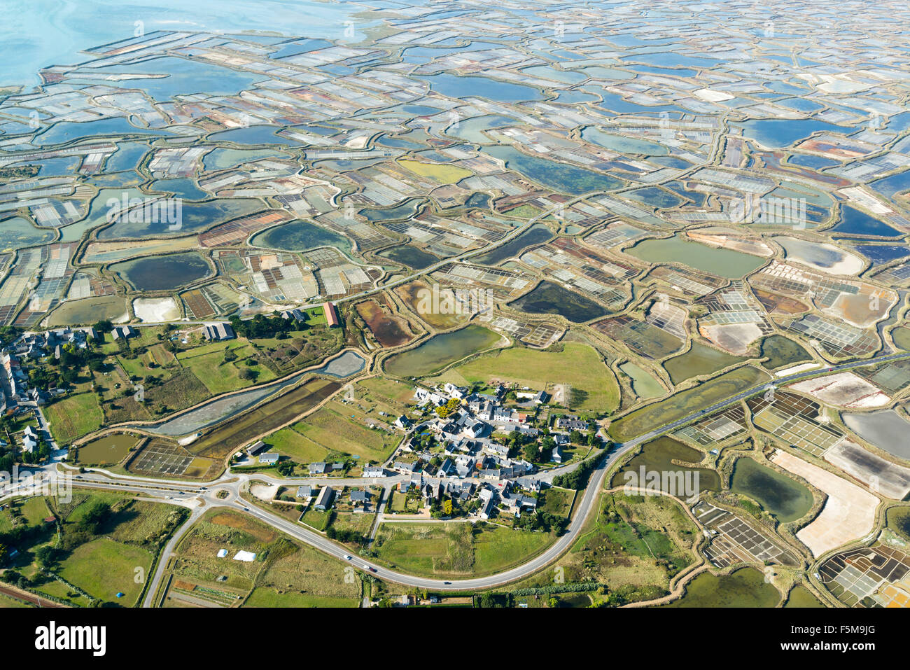 Aerial view over the salt marshes of Guérande Stock Photo - Alamy