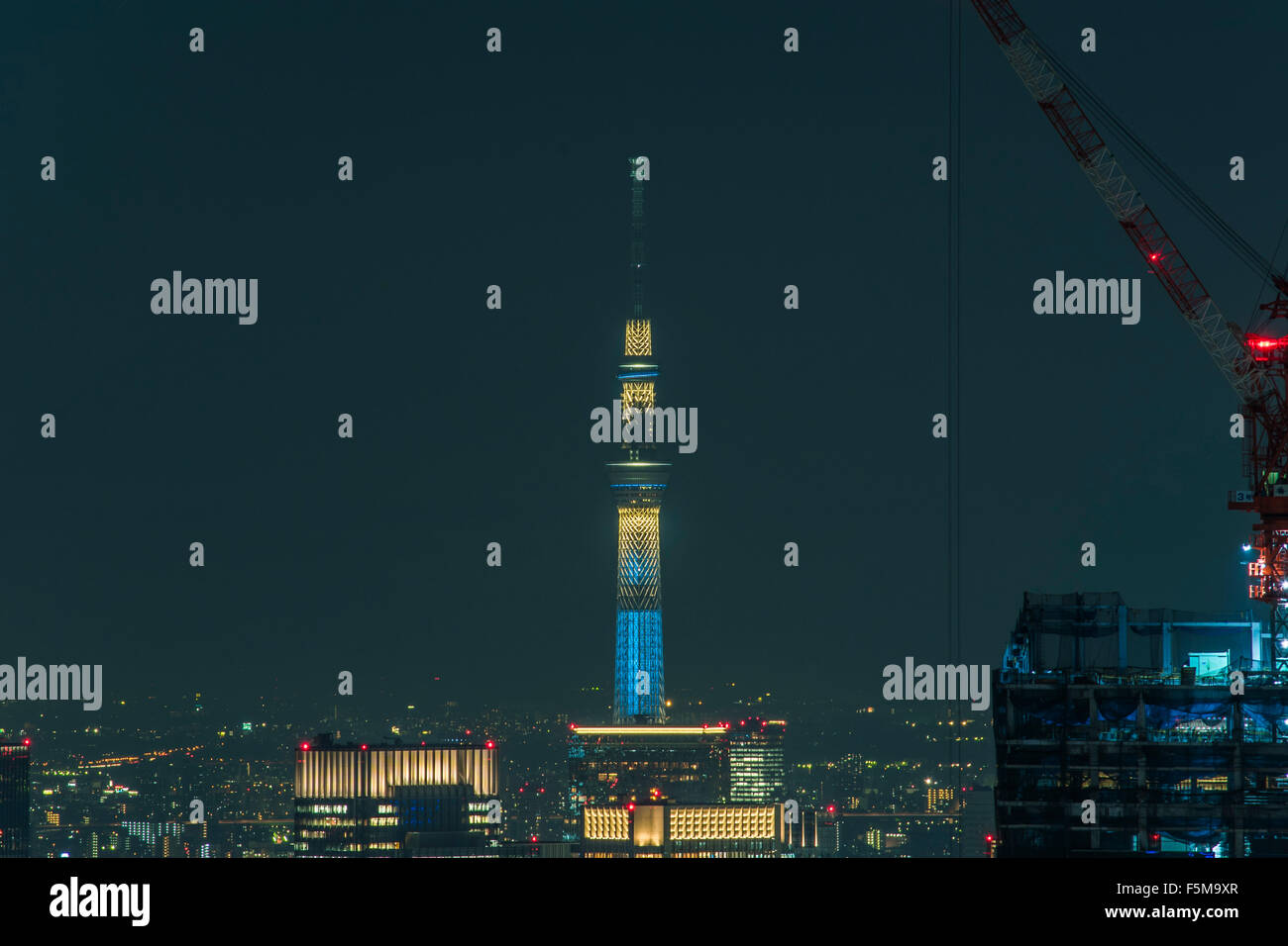 Tokyo Skytree,view from Roppongi Hills observatory, Minato-Ku,Tokyo,Japan Stock Photo